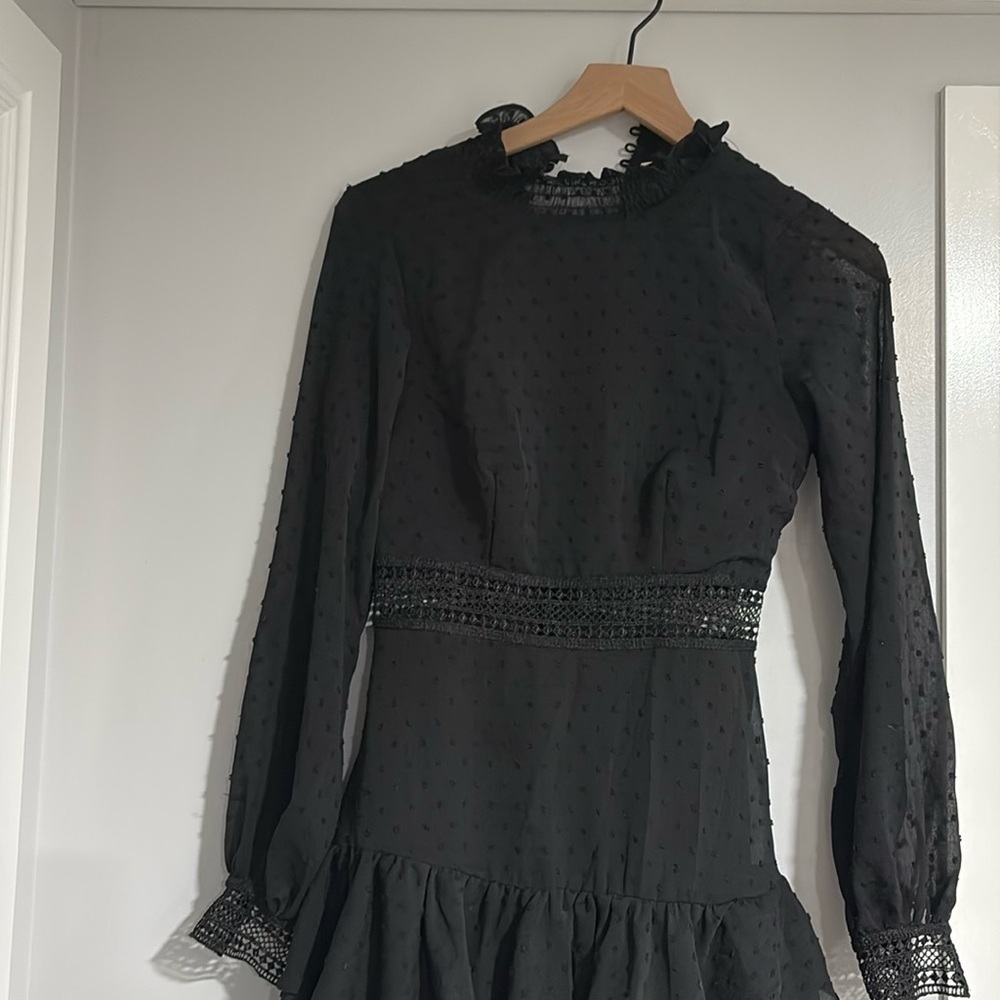 Shopo size 4 black ruffled shoet dress